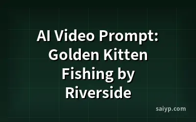 AI Video Prompt: Golden Kitten Fishing by Riverside
