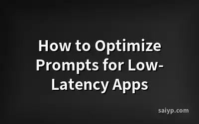 How to Optimize Prompts for Low-Latency Apps
