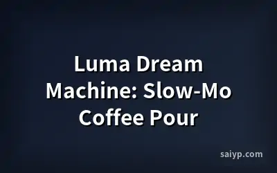 Luma Dream Machine: Slow-Mo Coffee Pour