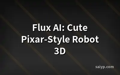 Flux AI: Cute Pixar-Style Robot 3D