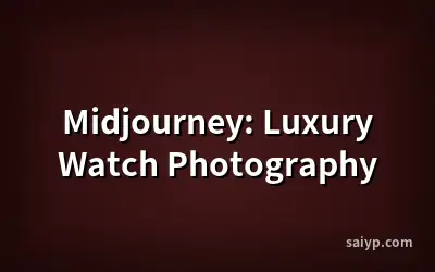 Midjourney: Luxury Watch Photography