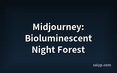 Midjourney: Bioluminescent Night Forest