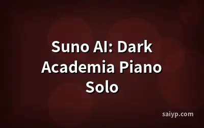 Suno AI: Dark Academia Piano Solo