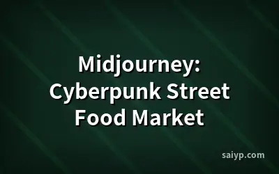 Midjourney: Cyberpunk Street Food Market