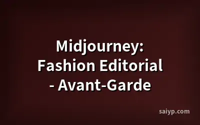 Midjourney: Fashion Editorial - Avant-Garde