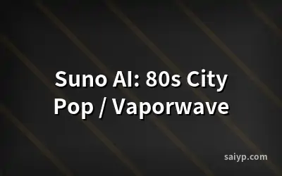 Suno AI: 80s City Pop / Vaporwave