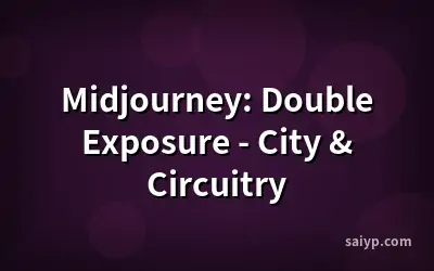 Midjourney: Double Exposure - City & Circuitry