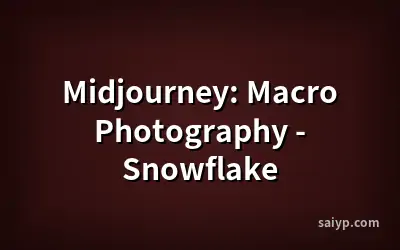 Midjourney: Macro Photography - Snowflake