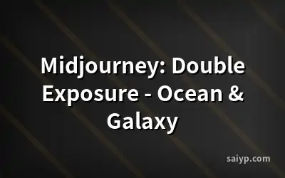 Midjourney: Double Exposure - Ocean & Galaxy