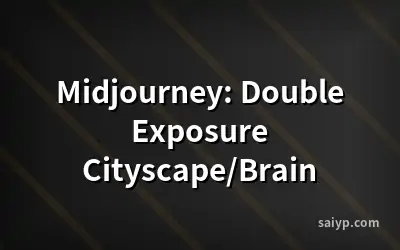 Midjourney: Double Exposure Cityscape/Brain
