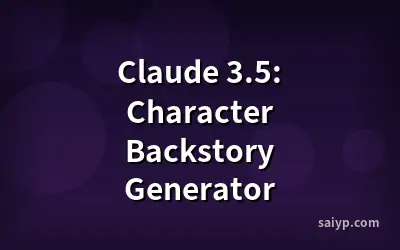 Claude 3.5: Character Backstory Generator