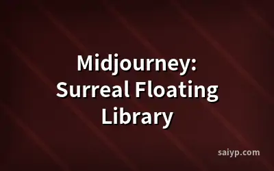 Midjourney: Surreal Floating Library