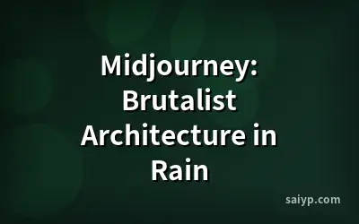 Midjourney: Brutalist Architecture in Rain