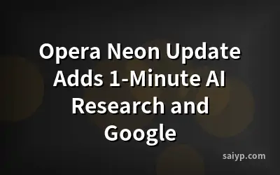 Opera Neon Update Adds 1-Minute AI Research and Google