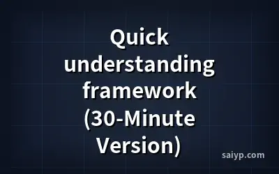 Quick understanding framework (30-Minute Version)